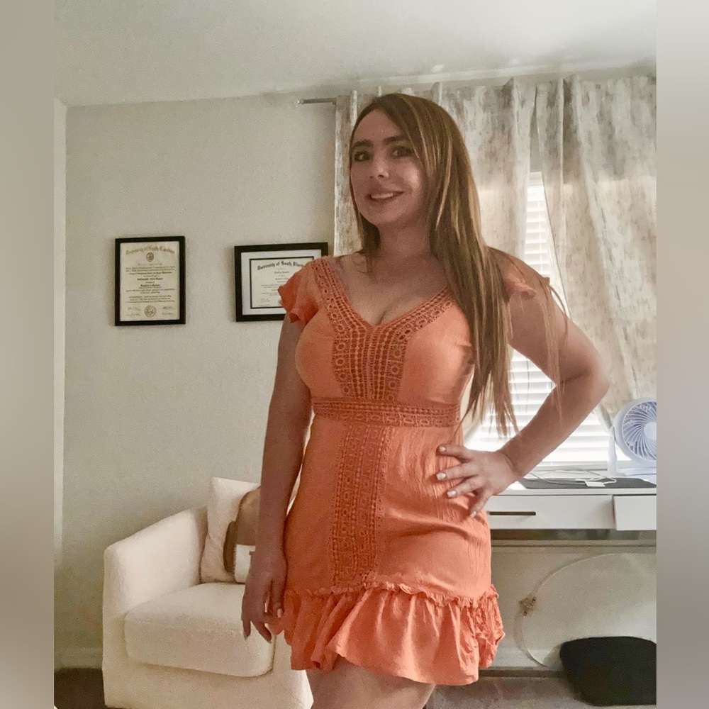 Orange Casual cotton Dress